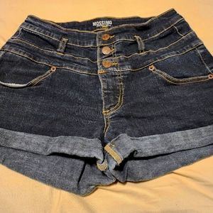 Mossimo dark wash high rise 3 button denim shorts junior 8/29